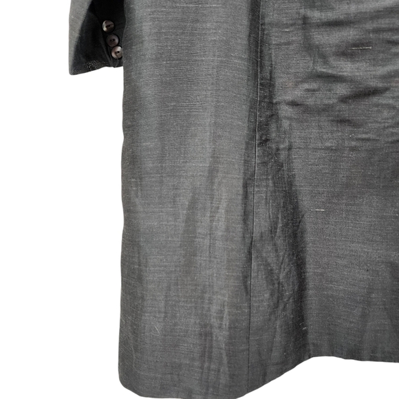 Patina Women's Linen Blend Button Front Coat Jacket Gray- L - Picture 6 of 9